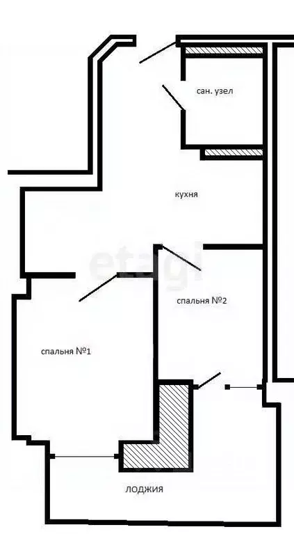 2-к кв. Приморский край, Владивосток ул. Калинина, 11А/3 (36.7 м) - Фото 1