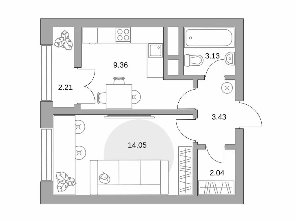 1-комнатная квартира: Балашиха, улица Яганова, 7 (34.22 м) - Фото 0