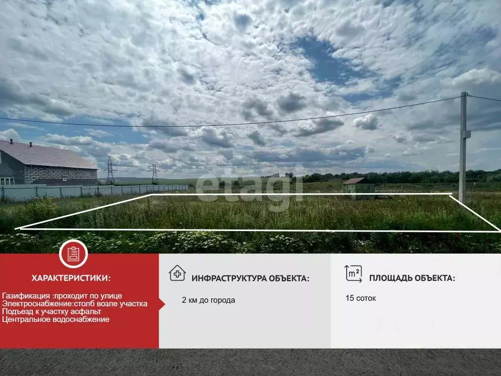 Участок в Белгородская область, Губкин ул. Детская, 6 (15.0 сот.) - Фото 0