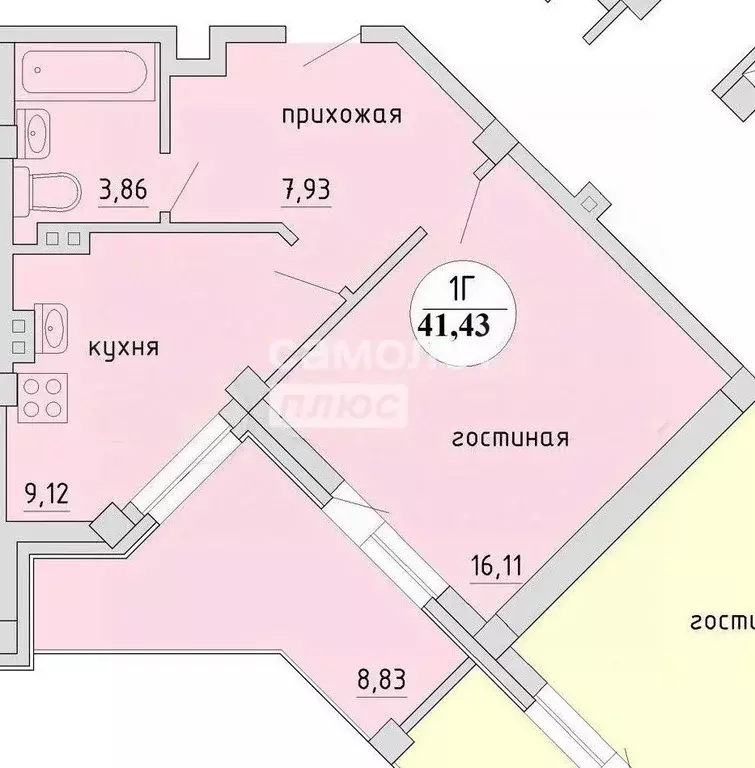 1-к кв. Новосибирская область, Новосибирск Тульская ул., 80 (41.4 м) - Фото 1