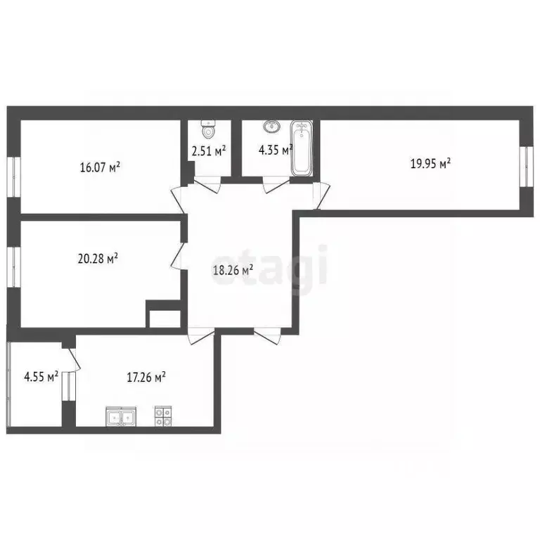 3-к кв. Ростовская область, Ростов-на-Дону ул. Матросова, 35 (99.3 м) - Фото 1