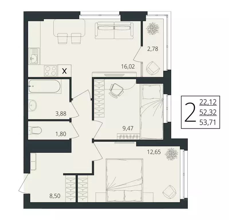 2-к кв. Волгоградская область, Волгоград ул. Степана Разина, 27/1 ... - Фото 1