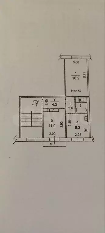 2-к. квартира, 47,8 м, 3/5 эт. - Фото 0