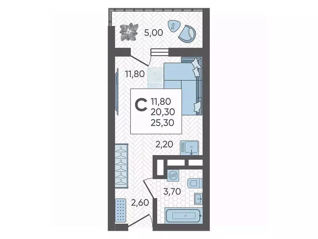Студия Краснодарский край, Сочи городской округ Горный Квартал жилой ... - Фото 1