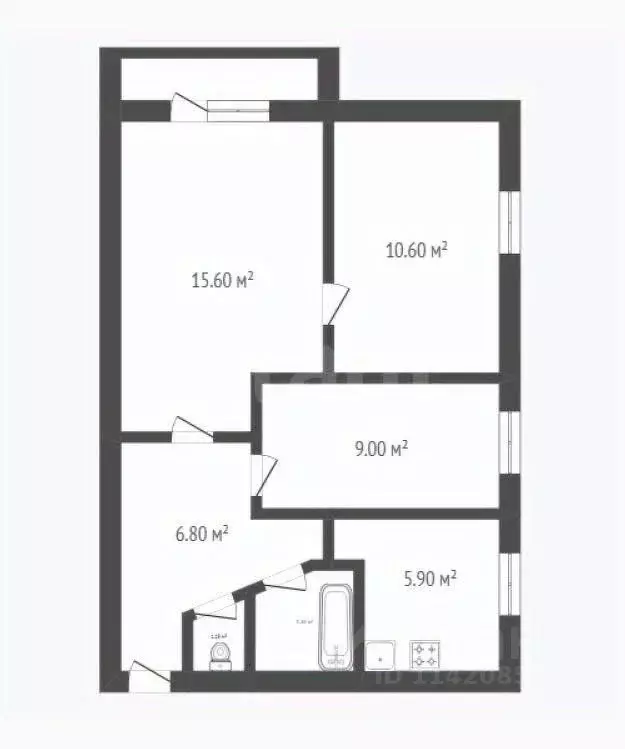 3-к кв. Воронежская область, Борисоглебск Сенная ул., 74А (51.0 м) - Фото 1