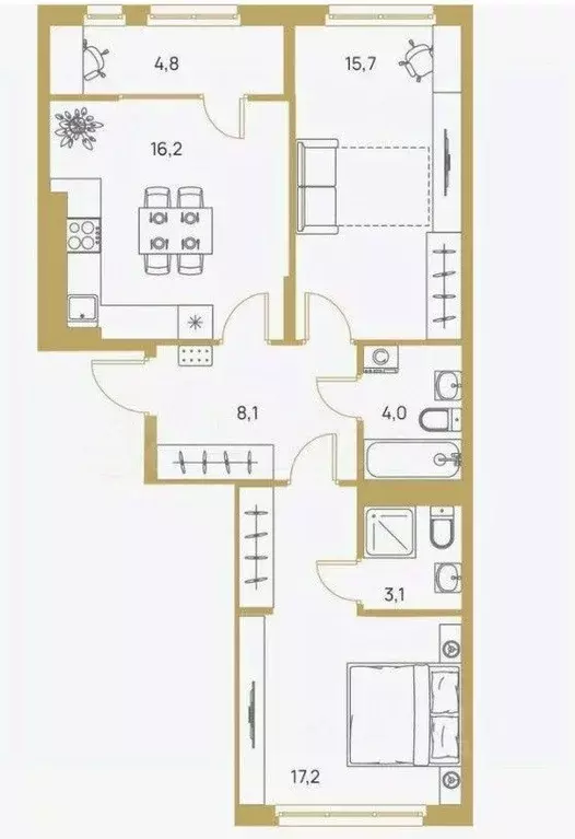 2-к кв. Пензенская область, Пенза ул. 65-летия Победы, 30 (72.0 м) - Фото 1