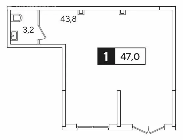 Офис (47.4 м) - Фото 1