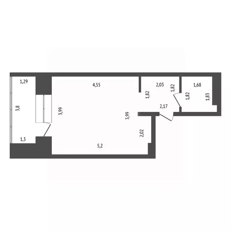 Студия Красноярский край, Красноярск ул. Мужества, 10А (26.6 м) - Фото 2