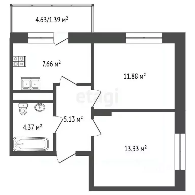 2-к кв. Марий Эл, Йошкар-Ола проезд Прибрежный, 10 (43.76 м) - Фото 0