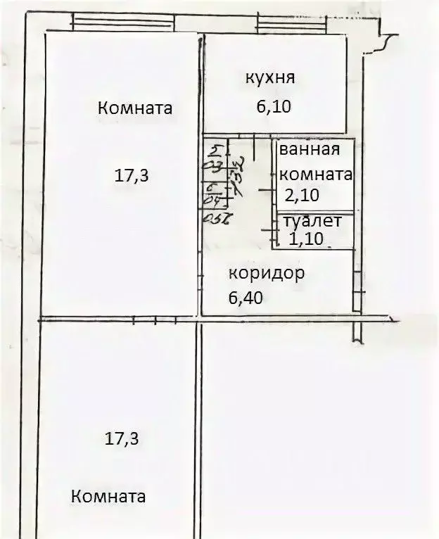 2-к кв. Оренбургская область, Оренбург Больничный проезд, 14к2 (50.9 ... - Фото 1