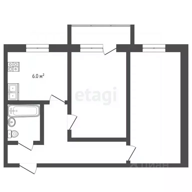 2-к кв. Челябинская область, Челябинск ш. Металлургов, 53А (42.0 м) - Фото 2