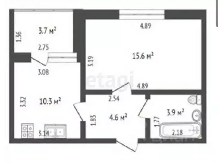 1-к кв. Башкортостан, Стерлитамак ул. 7 Ноября, 101 (37.1 м) - Фото 1