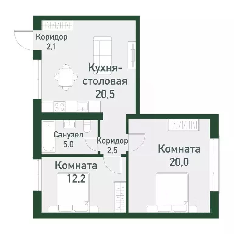 2-к кв. Челябинская область, Челябинский городской округ, пос. ... - Фото 0