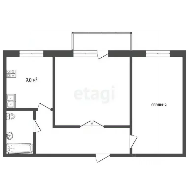 2-к кв. Кемеровская область, Кемерово Стахановская ул., 1А (53.4 м) - Фото 2