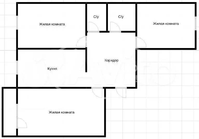 3-к. квартира, 65 м, 3/3 эт. - Фото 0