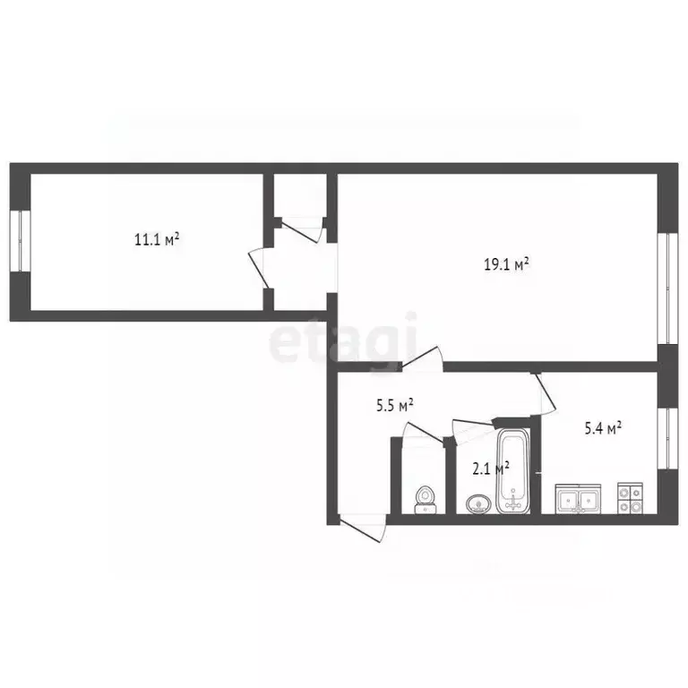 2-к кв. Севастополь ул. Хрусталева, 11 (44.5 м) - Фото 1