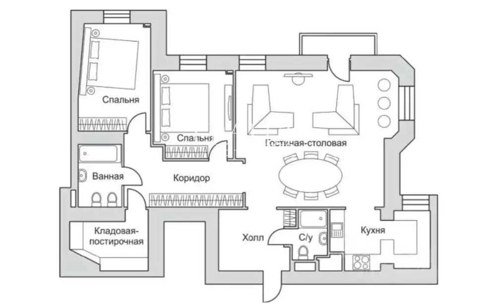 3-к кв. Москва Малая Бронная ул., 42/14 (112.0 м) - Фото 2