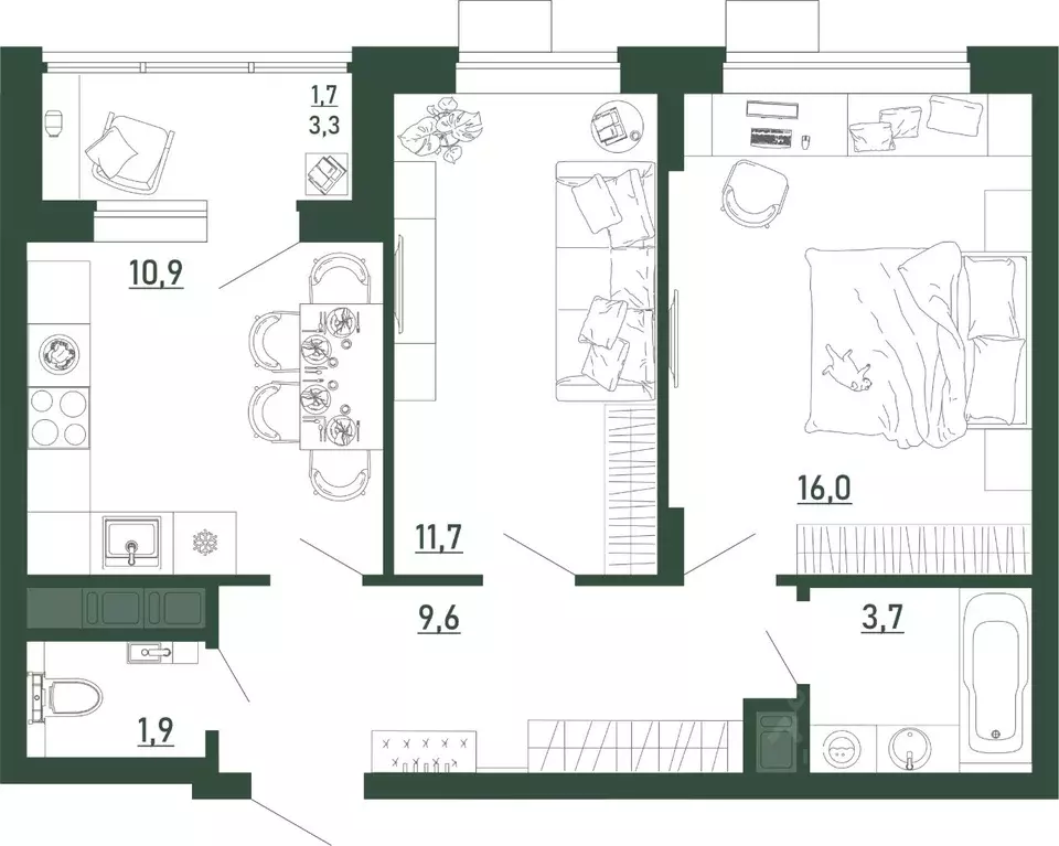 2-к кв. Воронежская область, Воронеж бул. Содружества, 6 (55.5 м) - Фото 1