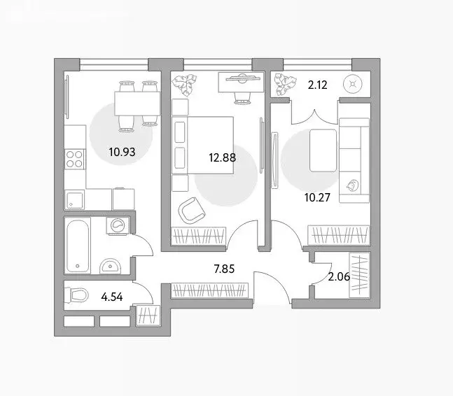 2-комнатная квартира: деревня Глухово, Романовская улица, 15 (56 м) - Фото 0