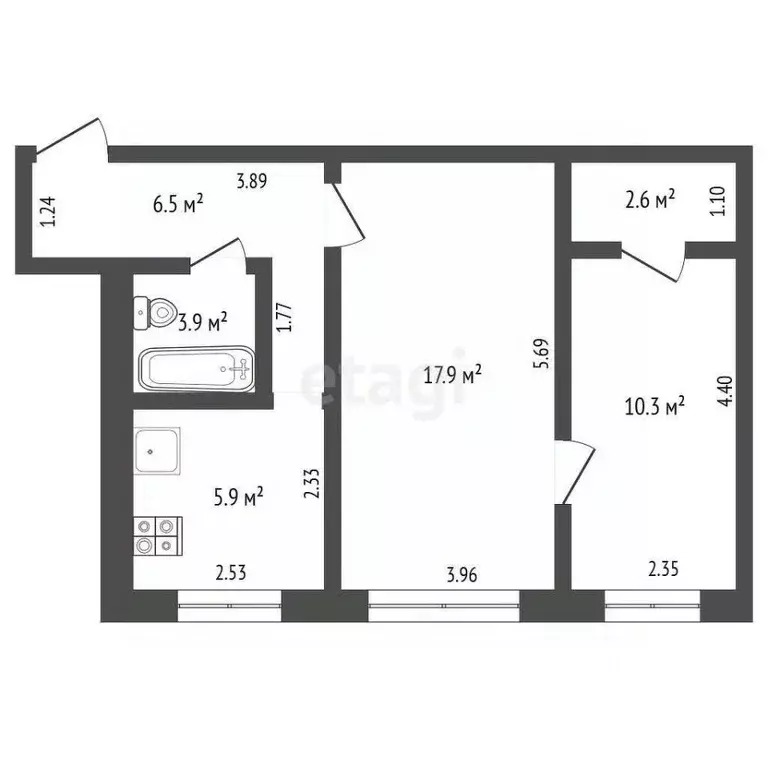2-к кв. Забайкальский край, Чита ул. Бабушкина, 147 (45.3 м) - Фото 1