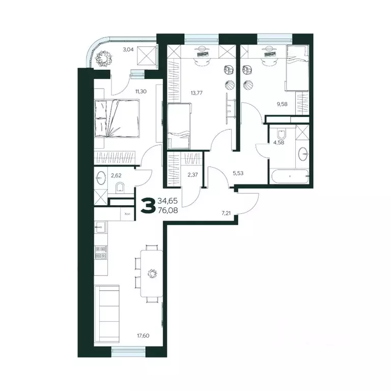 3-к кв. Московская область, Химки Сходня мкр, Первомайская ул., ... - Фото 1