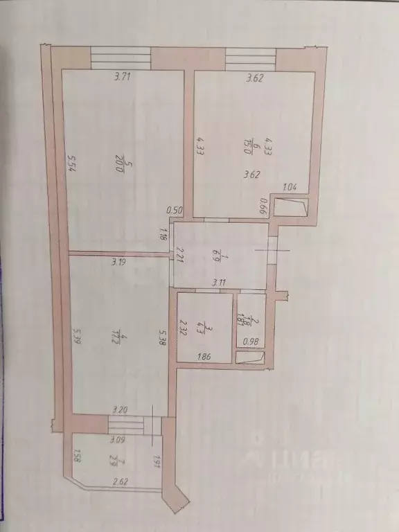 2-к кв. Татарстан, Казань ул. Габдуллы Кариева, 6 (65.2 м) - Фото 1