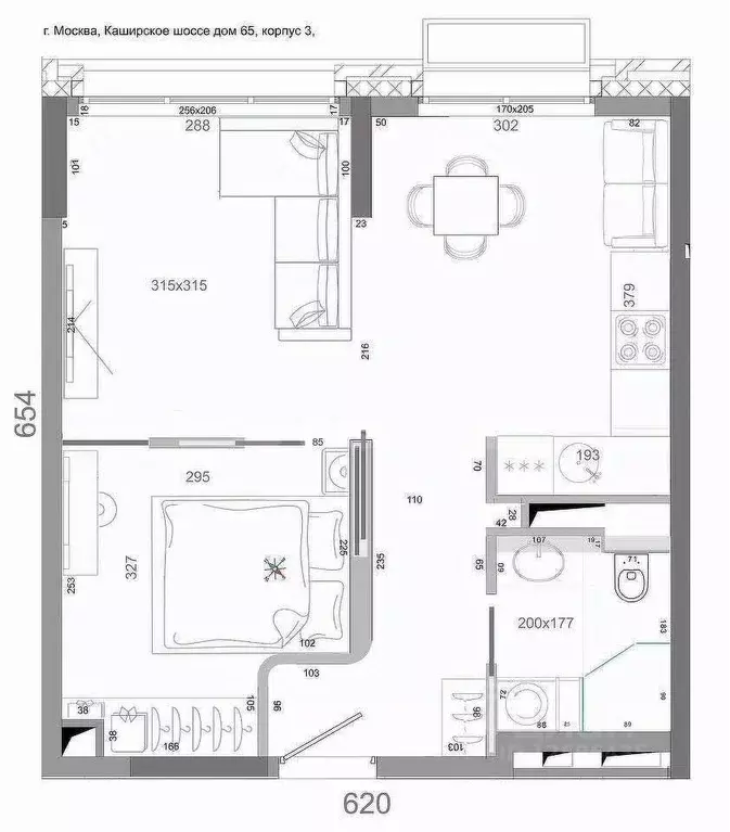 2-к кв. Москва Каширское ш., 65к3 (40.0 м) - Фото 2
