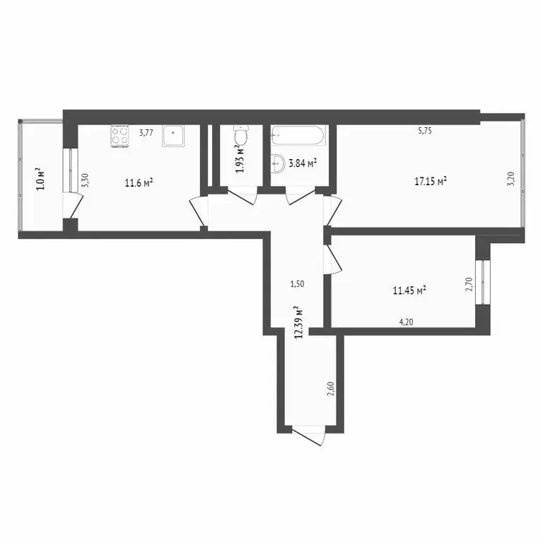 2-комнатная квартира: Севастополь, улица Колобова, 22/2 (50.9 м) - Фото 0