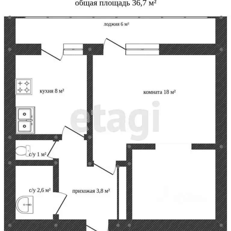 1-к кв. Костромская область, Кострома Профсоюзная ул., 25 (33.0 м) - Фото 1