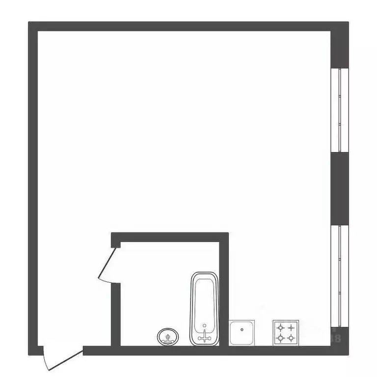 1-к кв. Амурская область, Благовещенск ул. Островского, 12 (30.0 м) - Фото 2