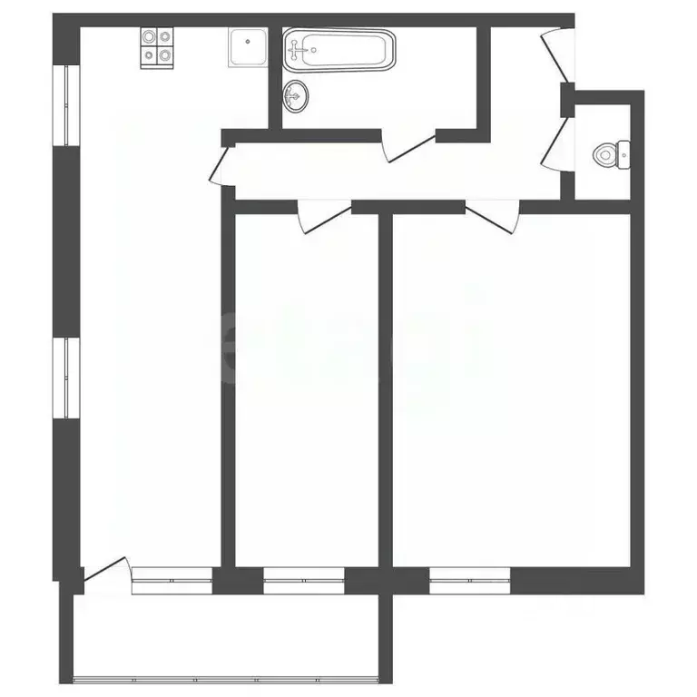 2-к кв. Тульская область, Тула Первомайская ул., 32А (74.6 м) - Фото 2