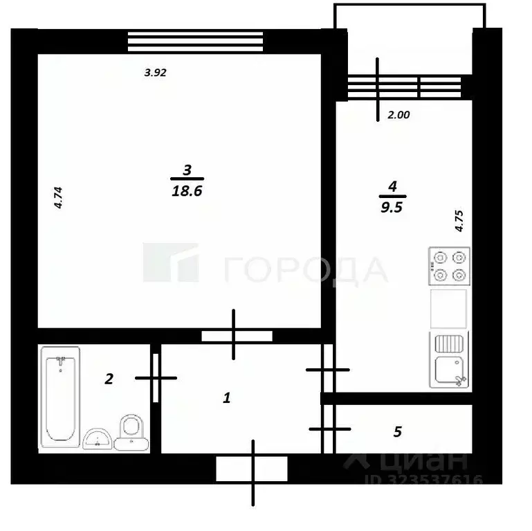 1-к кв. Томская область, Томск Телецентр мкр, ул. Якимовича, 6 (36.3 ... - Фото 0