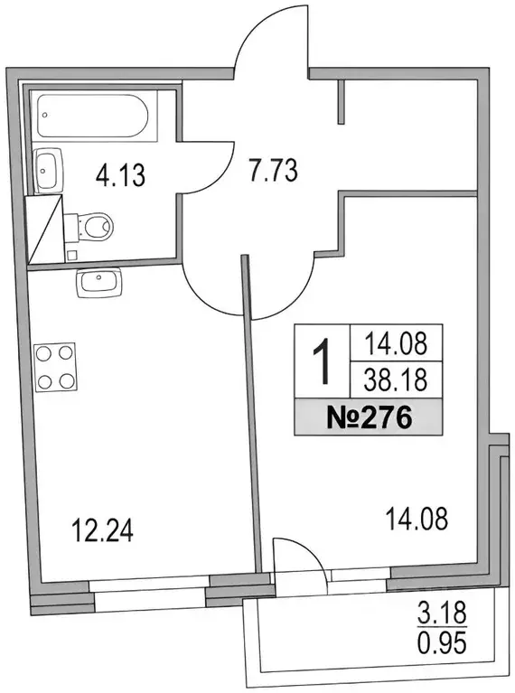 1-к кв. Санкт-Петербург пер. Ипподромный, 1к3 (40.0 м) - Фото 2