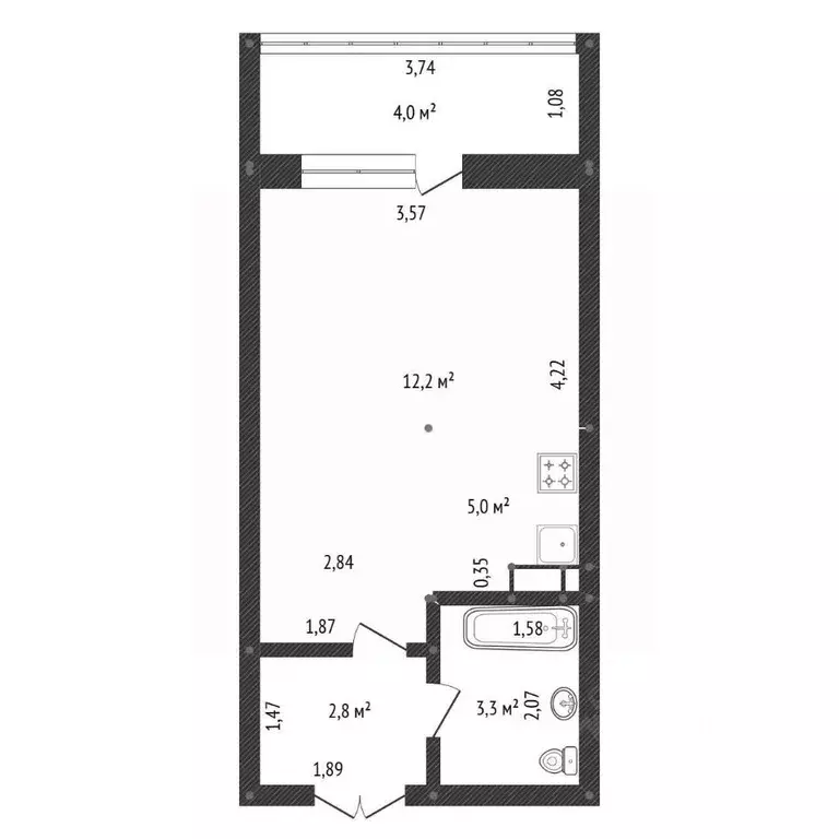 Студия Башкортостан, Уфа ул. Летчика Кобелева, 1 (23.3 м) - Фото 2