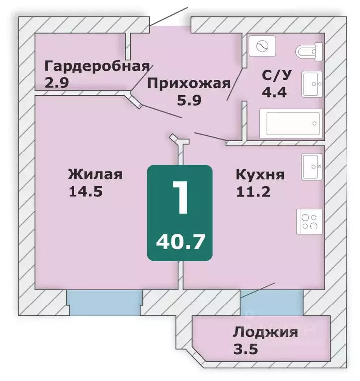 1-к кв. Чувашия, Чебоксары Новый Город мкр, Время жить жилой комплекс ... - Фото 1
