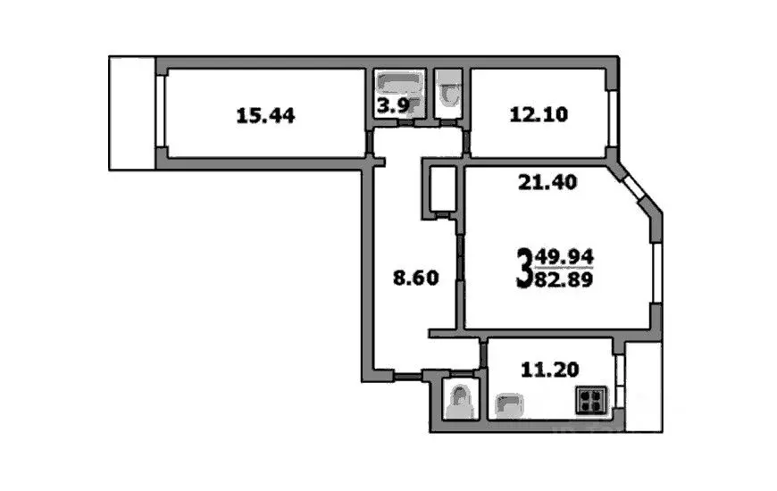 3-к кв. Воронежская область, Воронеж ул. МОПРА, 19/1 (81.1 м) - Фото 2