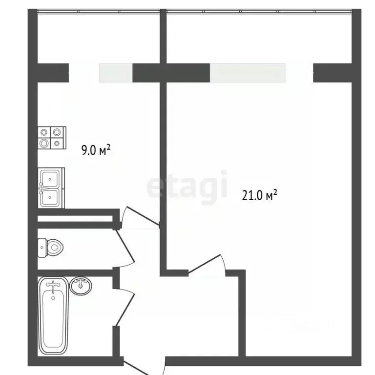 1-к кв. Москва Строгинский бул., 7К1 (38.7 м) - Фото 2
