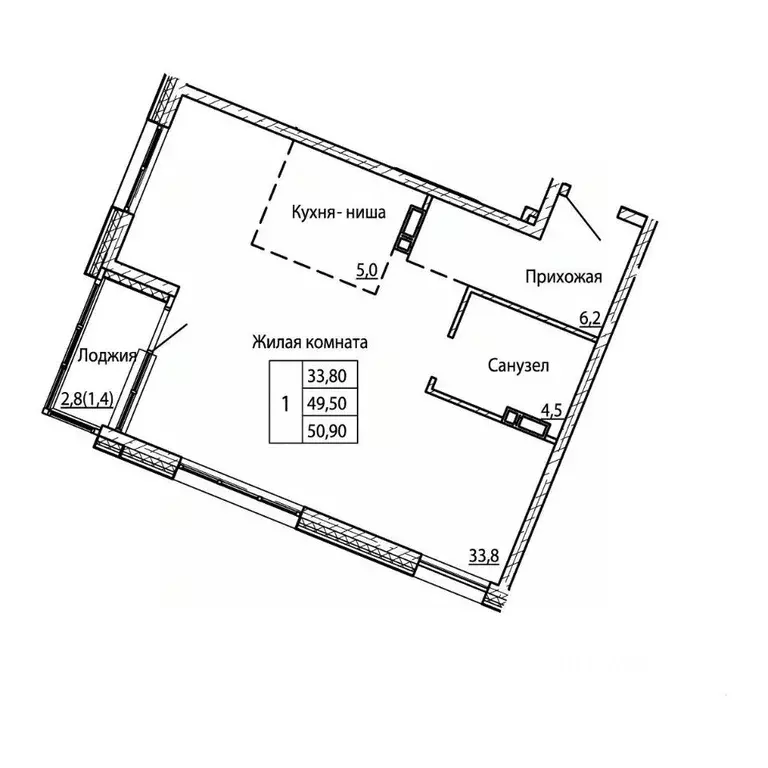 2-к кв. Приморский край, Владивосток Снеговая Падь мкр,  (50.9 м) - Фото 1