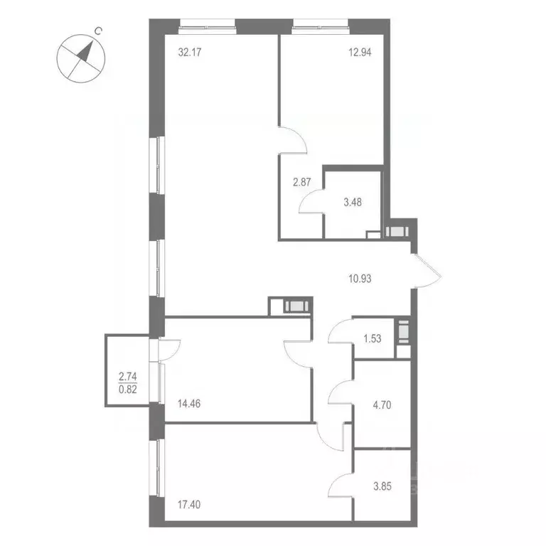 3-к кв. Санкт-Петербург Перевозная ул. (105.15 м) - Фото 1