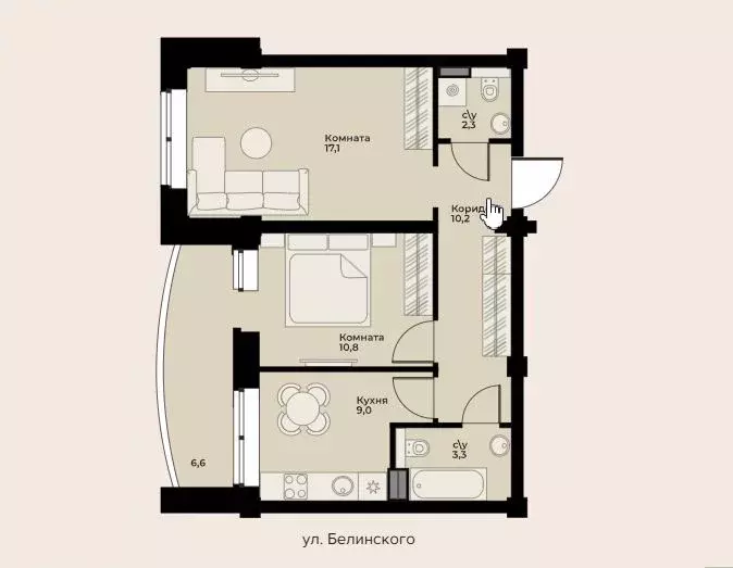 Продаётся 2-к квартира, 50.8 м - Фото 1