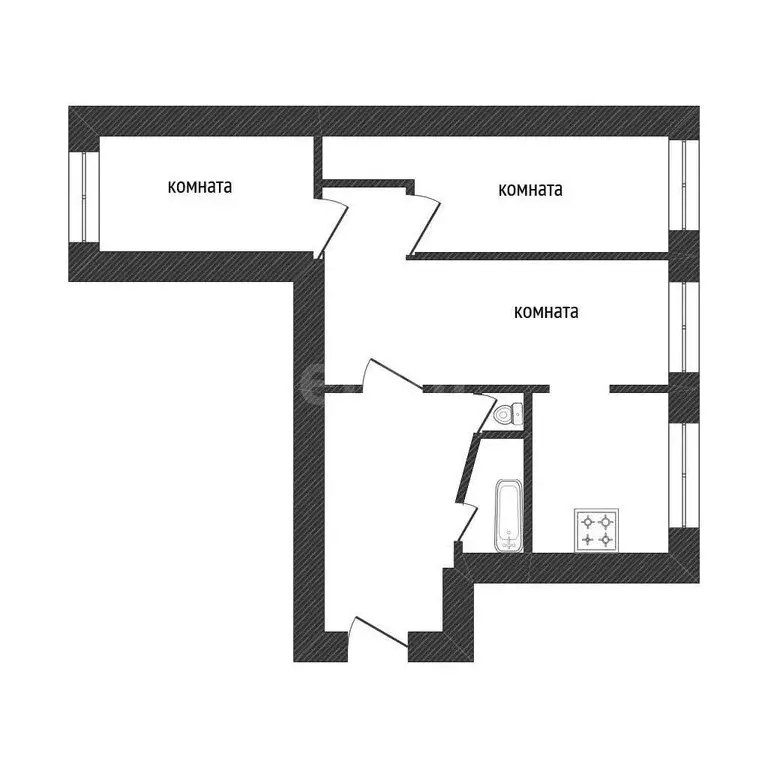 3-комнатная квартира: Тихвин, 5-й микрорайон, 3 (61 м) - Фото 1