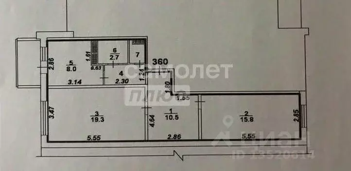 2-к кв. Воронежская область, Воронеж ул. Шишкова, 146б (60.4 м) - Фото 1