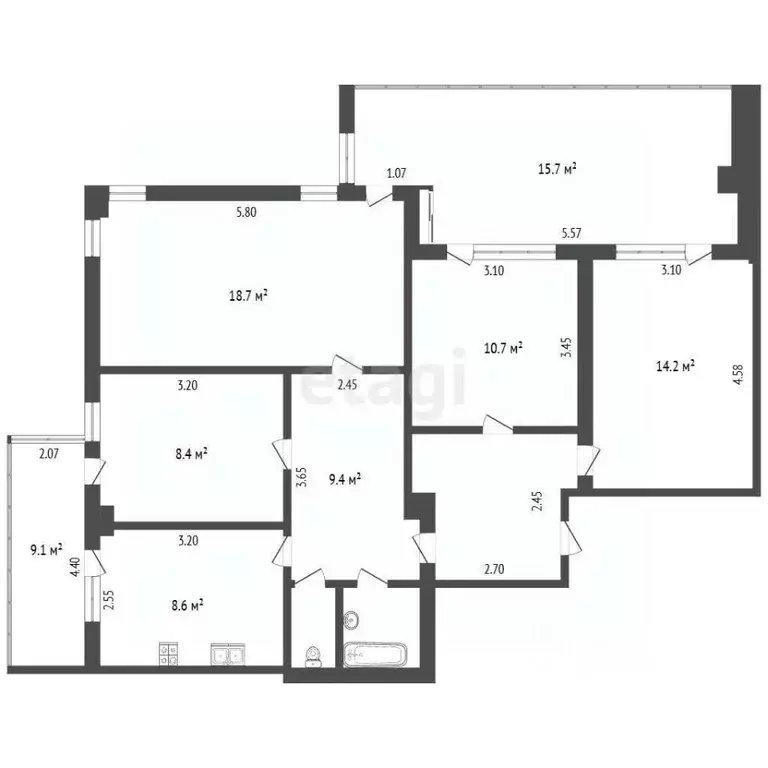 4-к кв. Ставропольский край, Кисловодск Набережная ул. (80.9 м) - Фото 2