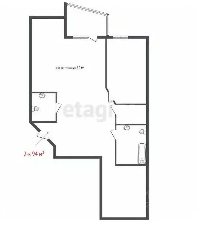 2-к кв. Свердловская область, Екатеринбург ул. Соболева, 19 (94.1 м) - Фото 1