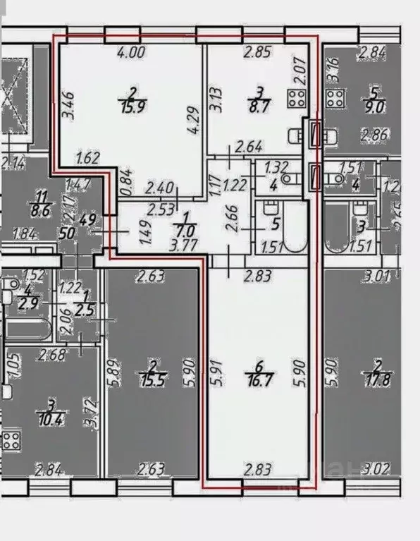 Квартира, 2 комнаты, 51.9 м - Фото 2