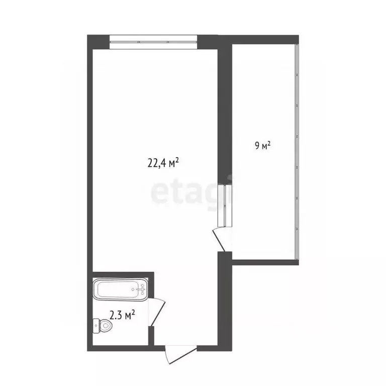 Студия Кемеровская область, Кемерово ул. Ворошилова, 12 (22.4 м) - Фото 2