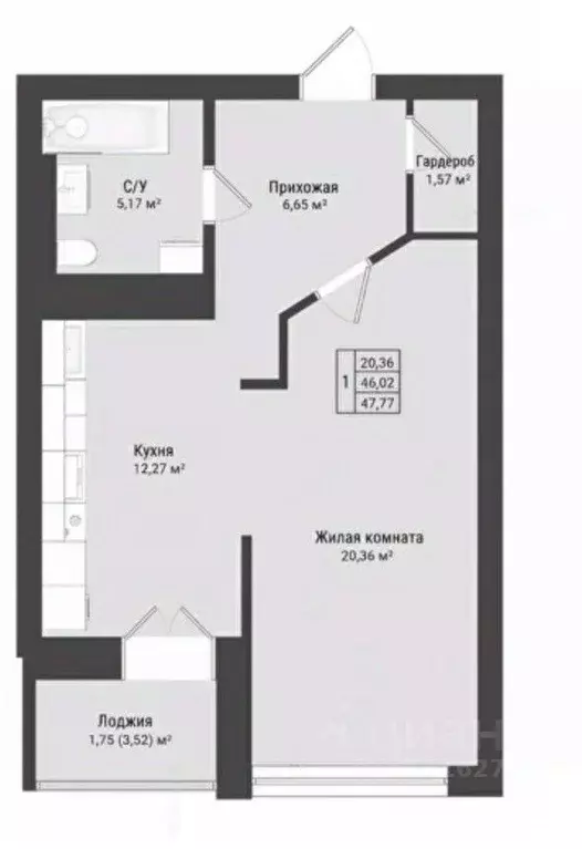 1-к кв. Пермский край, Пермь Ленская ул., 30 (47.0 м) - Фото 2