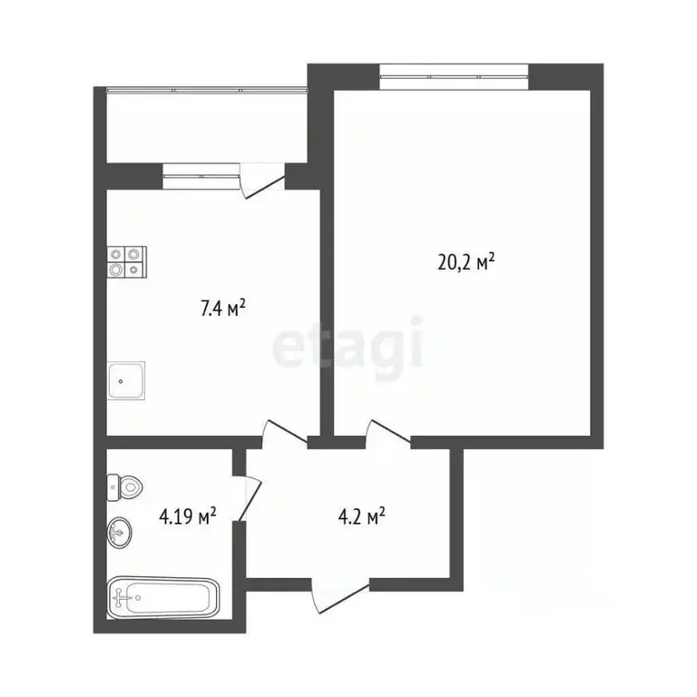 1-к кв. Мордовия, Саранск Московская ул., 119 (37.0 м) - Фото 2