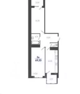 2-к кв. Краснодарский край, Краснодар Старокубанская ул., 124 (73.0 м) - Фото 1