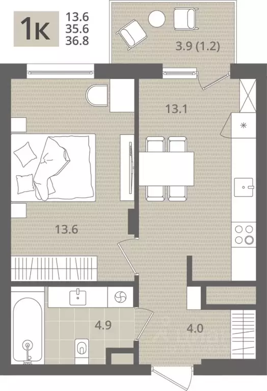 1-к кв. Калининградская область, Пионерский пос. Рыбное, Мо ре жилой ... - Фото 1